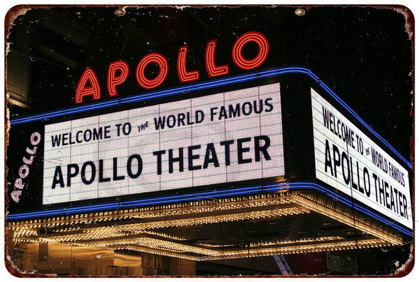 Vintage Look Reproduction Details about   Metal Sign Apollo Theater New York City 