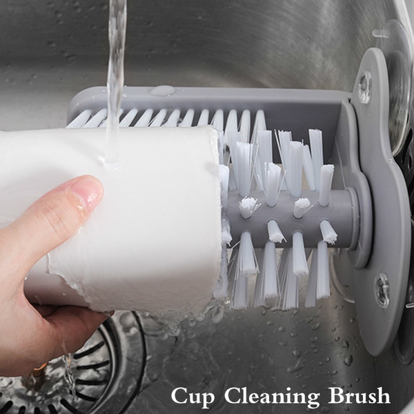 Creative suction wall lazy cup brush glass cleaning brush kitchen