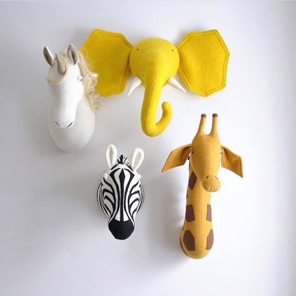 soft toy animal head wall mount