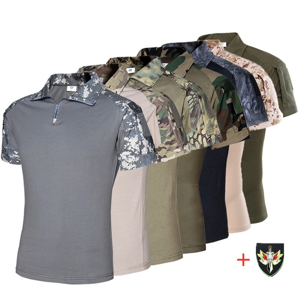 Men's Outdoor Tactical Military Camouflage T-shirt Breathable Army ...