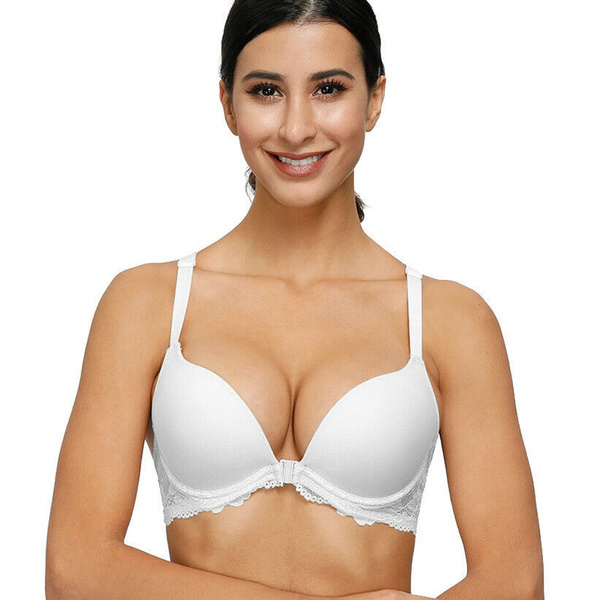 Womens White Front-Closure Bras - Underwear, Clothing