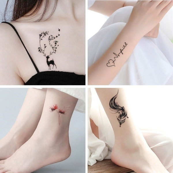 Amazon.com : OIIKI Flower Temporary Tattoo Stickers 30 Sheets, Watercolor  Lavender Fake Tattoos for Adult Women Girls, Sexy Female Floral Fun Cute  Tiny Small Branch Tattoo Sticker for Ankle Wrist Neck :