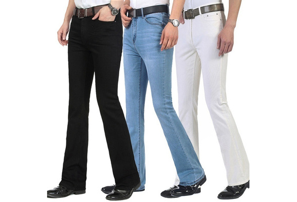 Mens Denim Flare Bootcut Pants 70s Western Cowboy Vintage Bell Bottoms Jeans  Trousers Casual Plus Sizes