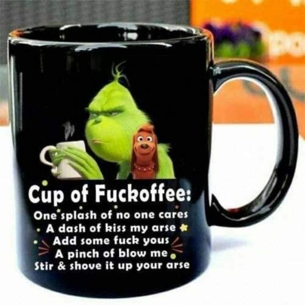 Funny Grinch Cup of F*ckoffee Christmas Mug - Teeholly