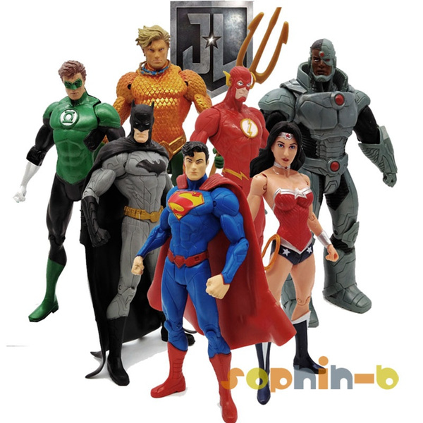 Justice League Superman Wonder Woman Batman Aquaman Green Lantern Flash  Cyborg Action Figure | Wish