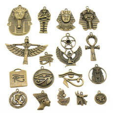 8 Pieces Wholesale Jewelry Lots Antique Bronze Color Mix Size Egypt Series Charm Necklace Diy Gift