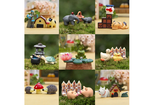 Cute Animals Figurines DIY Mini Dollhouse Fairy Garden Bonsai Ornament Landscape 