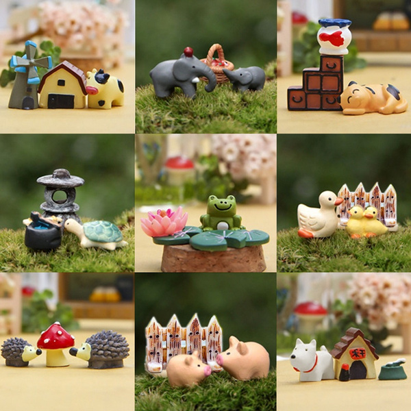 3Pcs/Set Mini Animal Artificial Dollhouse Toy Fairy DIY Ornament Garden L4I7 