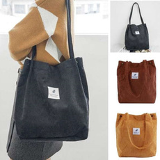 Shoulder Bags, femalehandbag, corduroysnapbucklecanvashandbag, Capacity