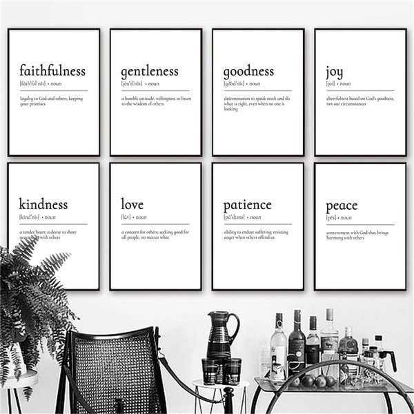 Fruit of The Spirit Definitions Print Love Quotes Poster Christian Wall ...