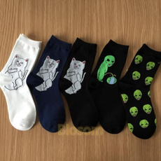 Funny, Cotton Socks, aliensock, cute