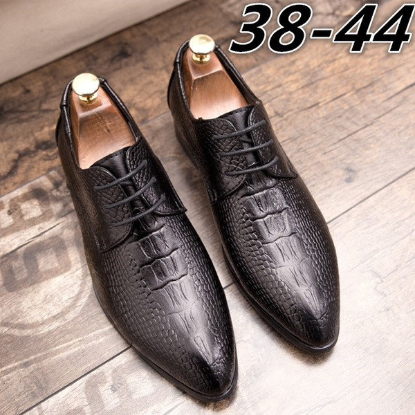 Black Casual Leather Shoes Men Korean Style