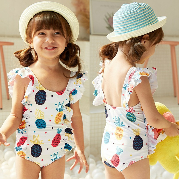1 ~ 10 Year Old Girl Swimsuit New Summer Girl Cute Baby Print One-piece ...
