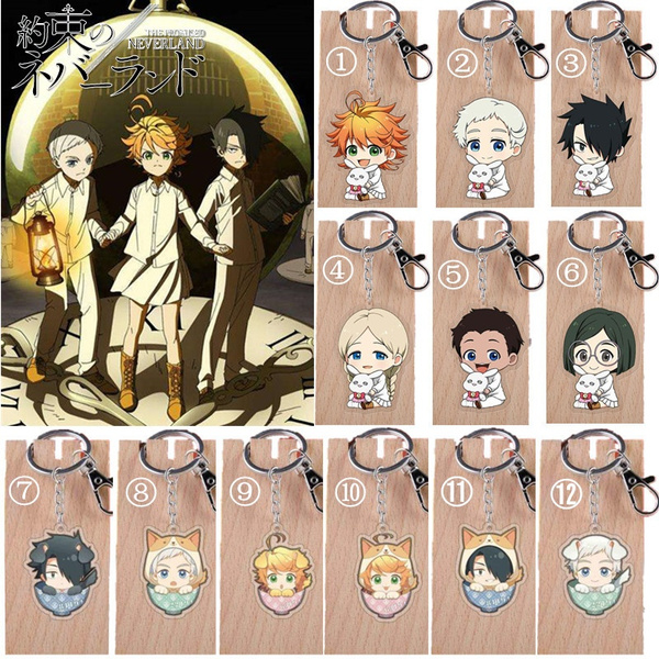 12 Styles The Promised Neverland Keychain Toys Emma Norman Ray Gilda Phil Anna Key Chain Anime Cartoon Manga Acrylic Keyring 5cm Wish