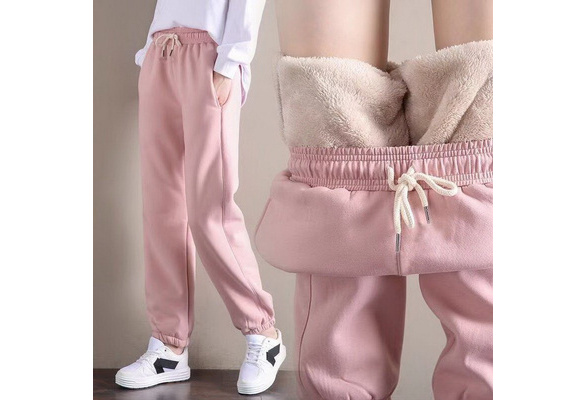 MV Girls Winter Thick Trousers Thickening Velvet Sports Closed Elastic Loose Pants
