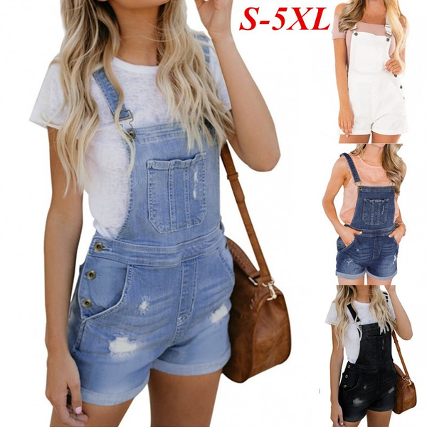 jean short overalls