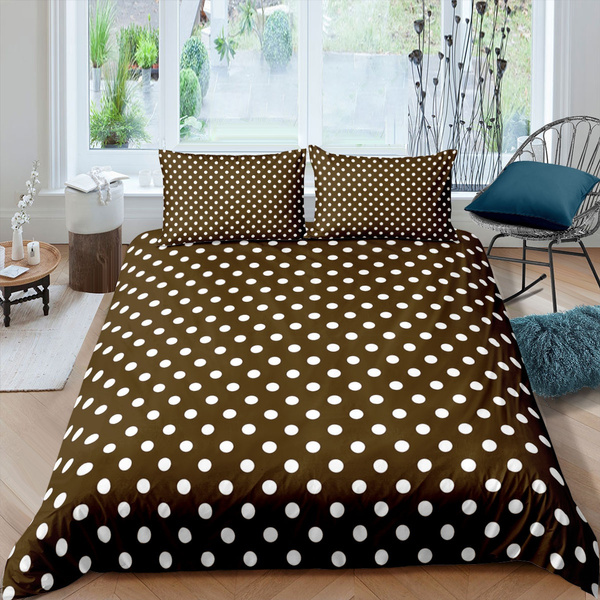 Polka Dot Duvet Cover Set Twin Brown, White And Brown Duvet Cover Sets