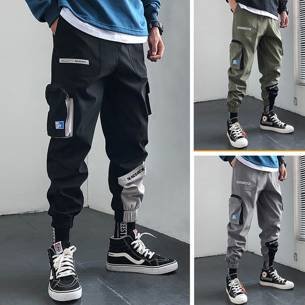 Men Hip_Pop Cargo Pants Multi-pocket 