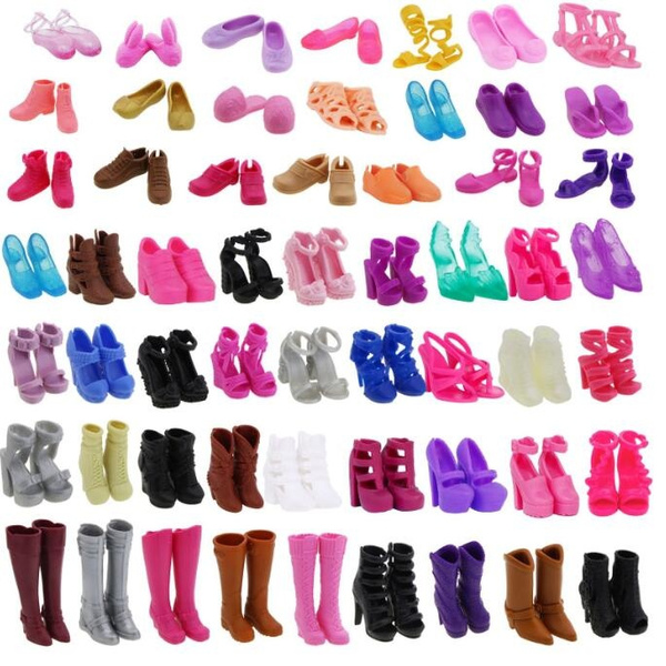 50 Pairs Of Fashion High Heel Flat Shoes Lot For 11.5" Barbie Dolls Party Outfit 