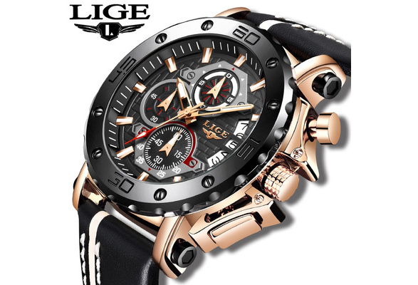 LIGE Watch Men Fashion Sport Quartz Clock Leather Mens Watches Luxury  Waterproof Business Watch Relogio Masculino | Wish