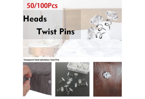 Clear Heads Upholstery Twist Pins Headliner Repair Screws Drapery Crafts