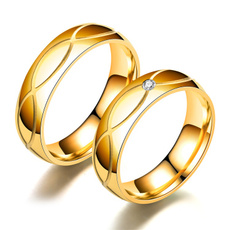 goldplated, Couple Rings, wedding ring, Simple