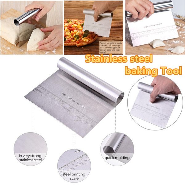1pc Stainless Steel Pizza Dough Scraper Cutter Baking Pastry
