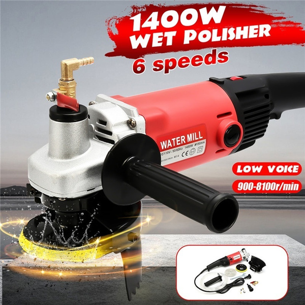 220V Electric Stone Hand Wet Polisher Grinder Variable Speed Water Mill 