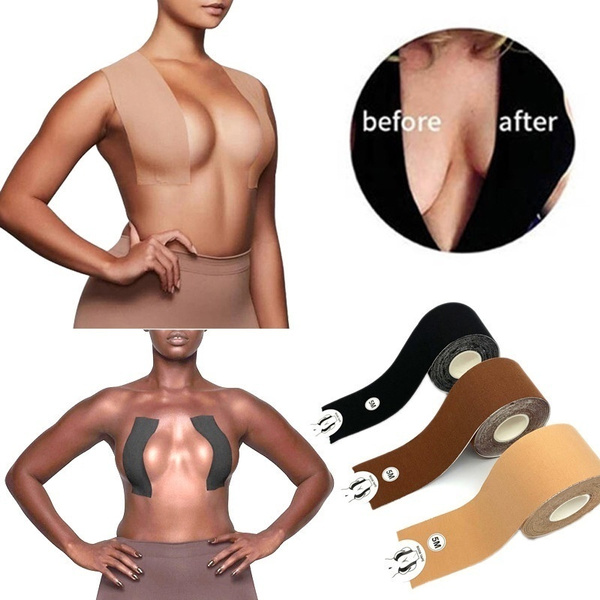 2020 New Women Invisible Bra DIY Nipple Cover Breast Lift Push Up Sticky  Bra Tape Bralette