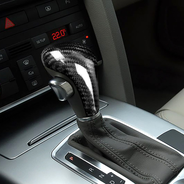 For Audi A4 S4 S5 RS5 A5 Q5 Q7 Real Dry Carbon Fiber Gear Shift Knob Cover  Trim