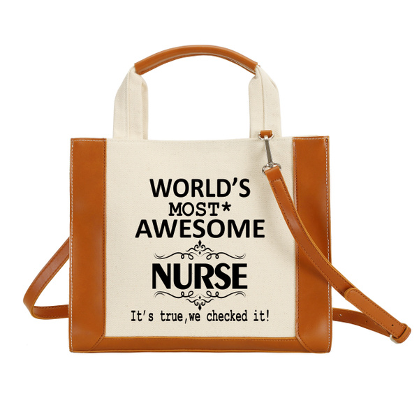 IN.RHAN Womens Handbag Worlds Best Nurse Top Handle Work Tote Shoulder Bag 