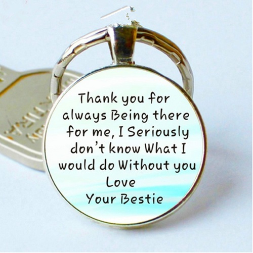 Best Friend keychain Thank you for always being there necklace Missing you BFF 