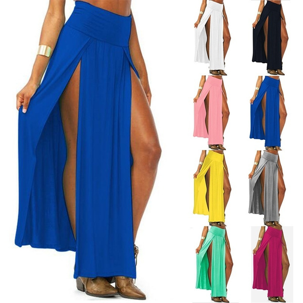 double side split skirt