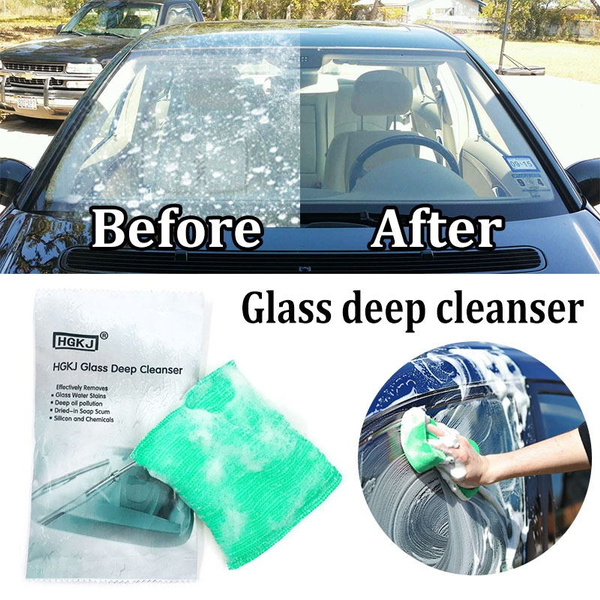 HGKJ Glass Deep Cleanser Car Glass Cleaning Sponge Glass Remove Oil