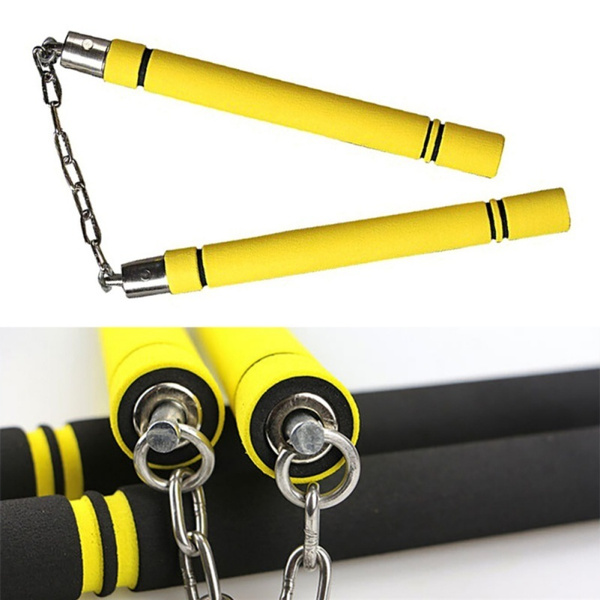 Children Sponge Nunchakus Kung Fu Martial Foam Stainless Steel Chain Training