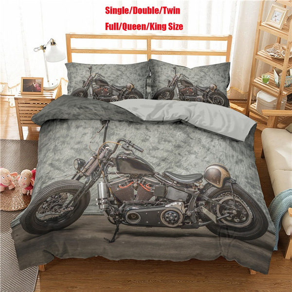 3D Bedding Sets Motorcycle Pattern Printed Duvet Cover Set For Boys 2 ...