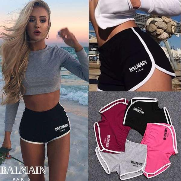Women Sexy Yoga Shorts Mid Rise Sports Gym Workout Fitness Hot