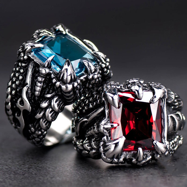 Details about Men's Vintage Dragon Claw Sapphire CZ 316L Stainless Steel Biker Ring Silver Details about Men's Vintage Dragon Claw Sapphire CZ 316L Stainless Steel Biker Ring Silver