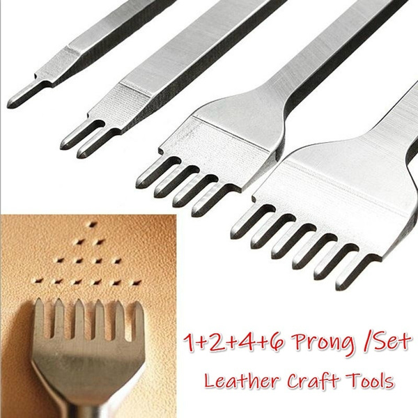 3/4/5/6mm Leather Craft Tools Hole Punches Stitching Punch Tool (1+2+4+6  Prong /set)
