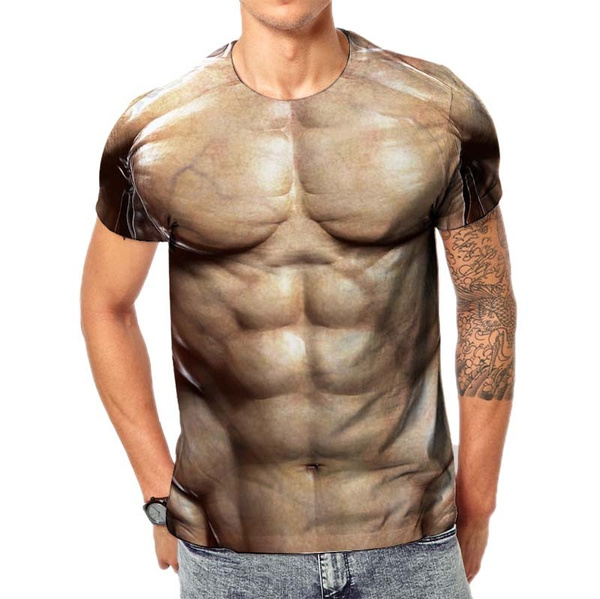 2020 Funny Sexy Mens Body Shirts 3D Fake Muscle Shirt Summer Print T Shirt  Hip Hop 3D Funny Tees Top T-Shirt | Wish