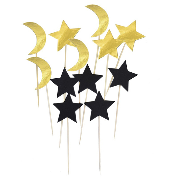Gold Star Cake Decorations