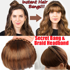 wig, secretbangbraidheadband, Hairpieces, Hair Extensions