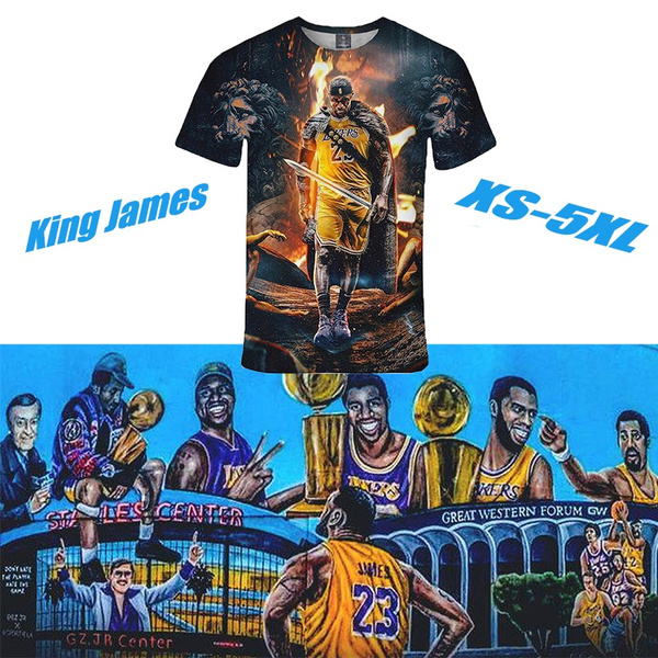 Unisex Newst 3D Print Los Angeles Lakers King Lebron James Anime Short  Sleeve Casual T shirt