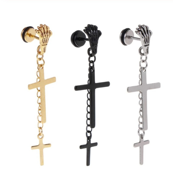 Pendientes Femeninosmasculinos Con Colgantes Cruzados De 1 Pendientes Femeninosmasculinos Con Colgantes Cruzados De 1