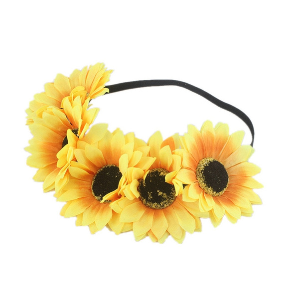 Sunflower Crown Sunflower Headband Sunflower Halo Hair Accessories Bla Wish