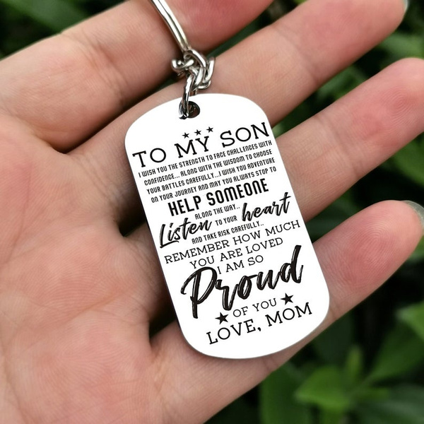 To My Son Daughter I Am So Proud Of You Love Mom Dad Dog Necklaces Military Keychains Birthday Anniversary Graduation Gifts For Boys Girls Wish