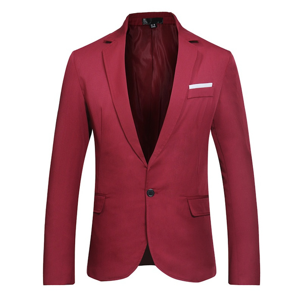 Spring Autumn Mens Business Casual Blazer Men Single Breasted Slim Fit Suit Jacket British 6033