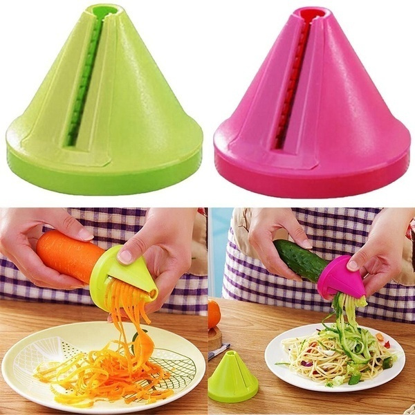 Kitchen Gadget Funnel Vegetable Radish Cutter Shred Spiral Device 