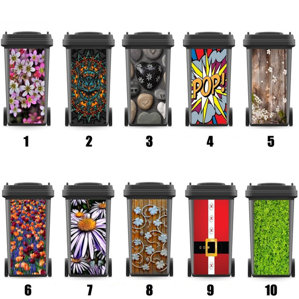 Modern Rubbish Bin Sticker Vinyl Removable Sticker Decals Ktichen Accessories Creative Gift Wall Stickers 120liter 240liter | Wish