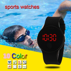 led, Waterproof, Silicone, Watch